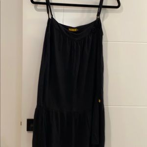 Adjustable strap black sundress